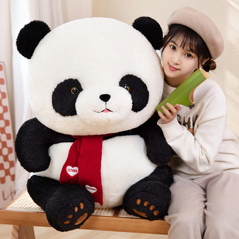Wholesale Promotion Lovely Soft Cartoon Panda Plush Toy Gaint Stuffed Animals Black & White Panda Pillow Cushion 16