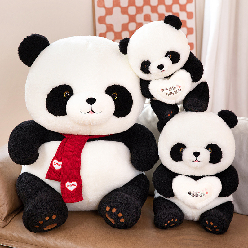 Wholesale Promotion Lovely Soft Cartoon Panda Plush Toy Gaint Stuffed Animals Black & White Panda Pillow Cushion 11