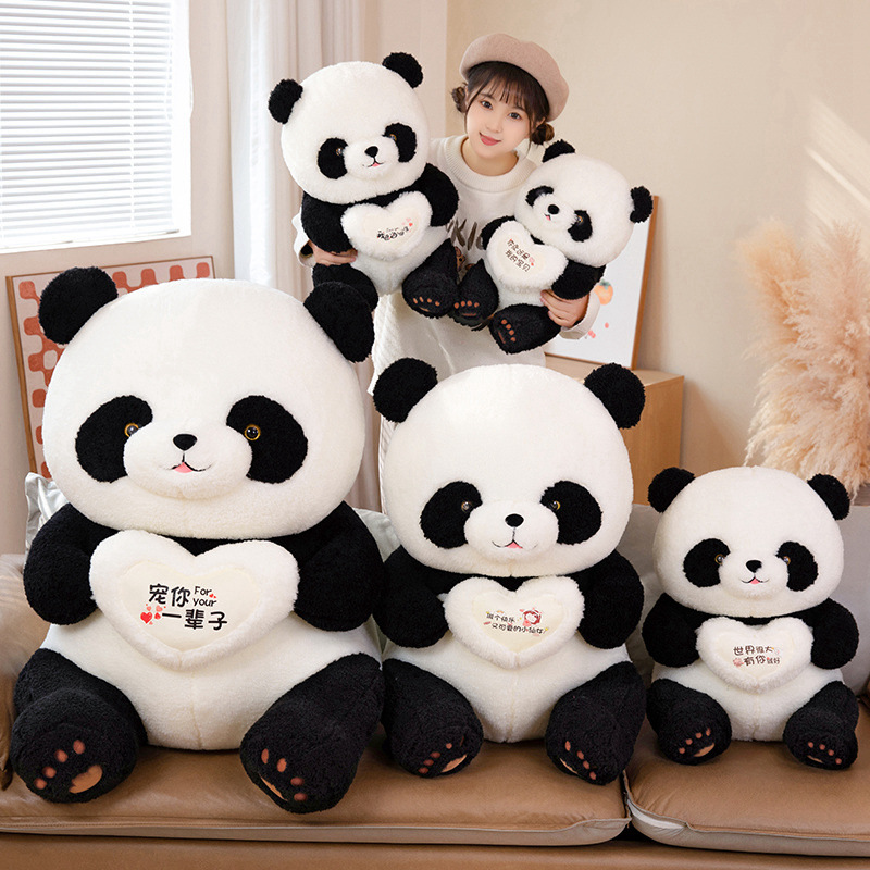 Wholesale Promotion Lovely Soft Cartoon Panda Plush Toy Gaint Stuffed Animals Black & White Panda Pillow Cushion 13