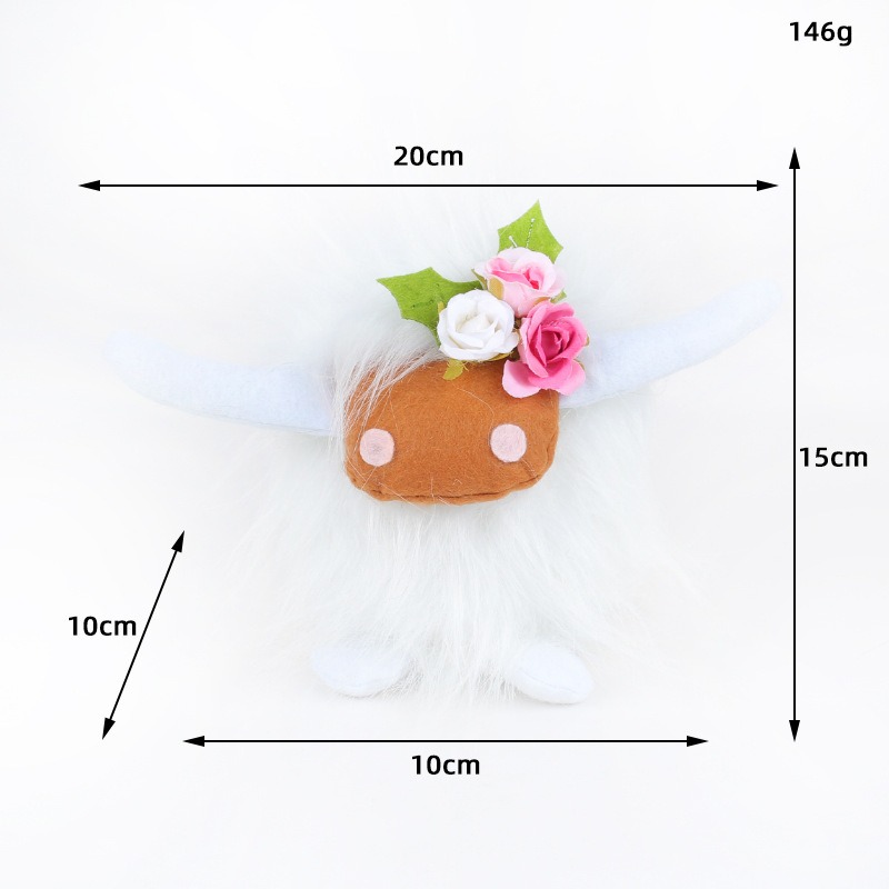 High-quality 15CM Scottish Highland Cow Plush Children's Soft Doll Stuffed Animal Plush Toy Festival Gifts 16