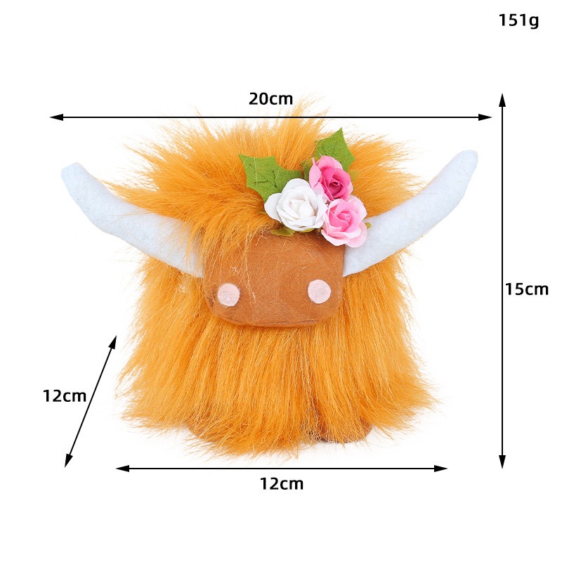 High-quality 15CM Scottish Highland Cow Plush Children's Soft Doll Stuffed Animal Plush Toy Festival Gifts 18