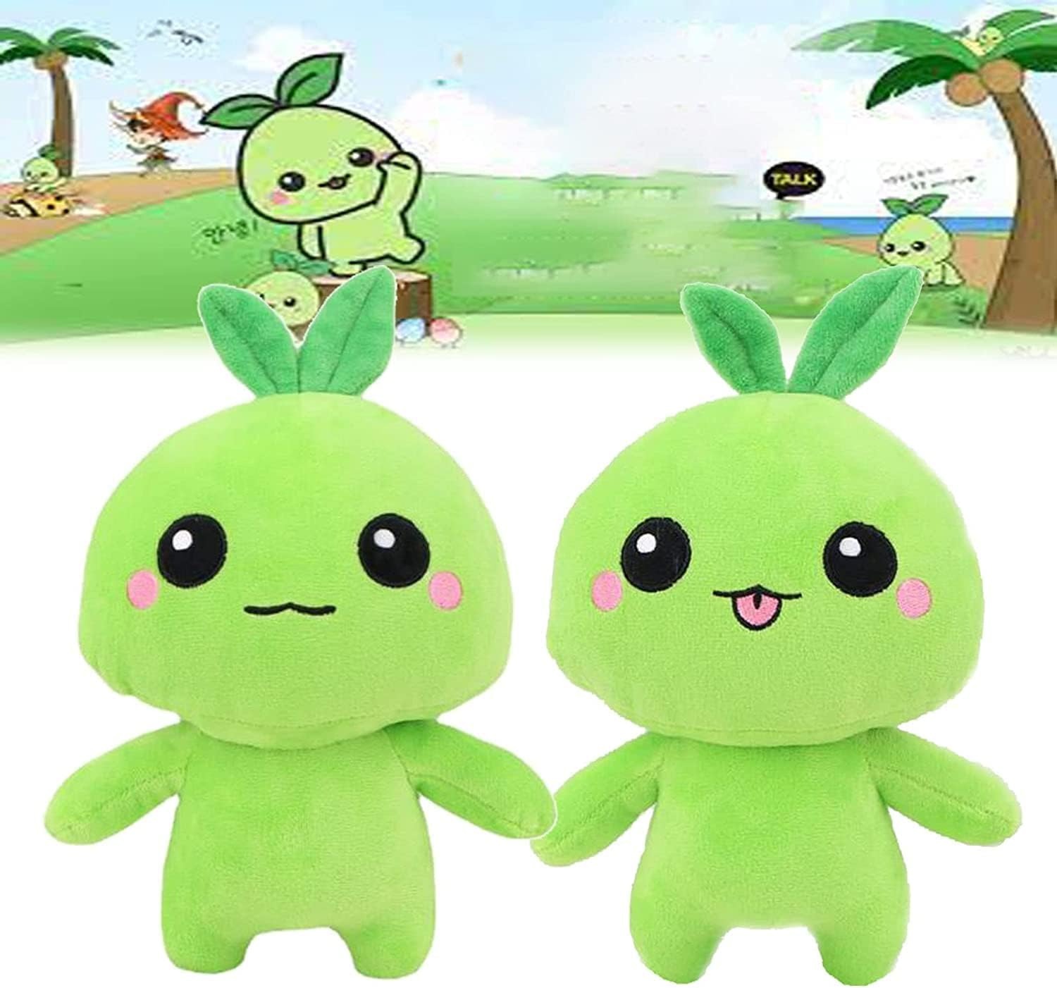 Wholesale Green 9.8 inch Cartoon Mokoko Plush Seeds  Cute Stuffed Soft Plush Stuffed Gifts for Games Fans and Children 11