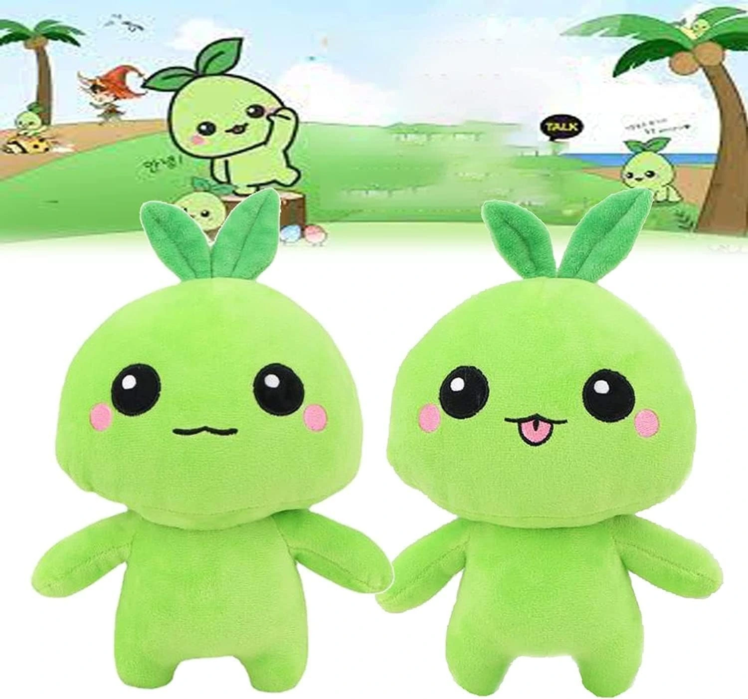 Wholesale Green 9.8 inch Cartoon Mokoko Plush Seeds  Cute Stuffed Soft Plush Stuffed Gifts for Games Fans and Children 1