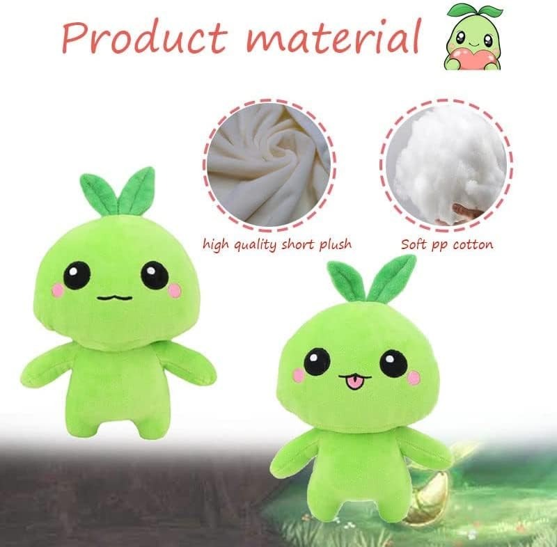 Wholesale Green 9.8 inch Cartoon Mokoko Plush Seeds  Cute Stuffed Soft Plush Stuffed Gifts for Games Fans and Children 12