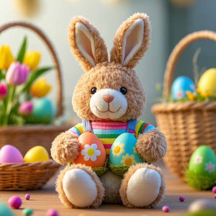 Customized Easter bunny plush toy with creative design, cute, fun, soft and comfortable 11