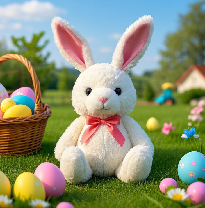 Customized Easter bunny plush toy with creative design, cute, fun, soft and comfortable 13