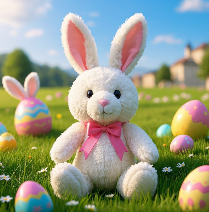 Customized Easter bunny plush toy with creative design, cute, fun, soft and comfortable 16