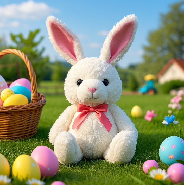 Customized Easter bunny plush toy with creative design, cute, fun, soft and comfortable 15