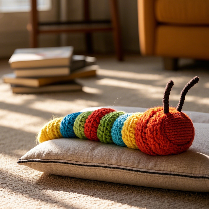 Knitted caterpillar creative design plush toy cute shape can be customized as a child companion gift 12