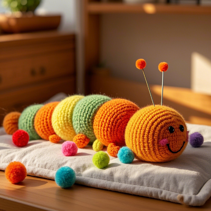 Knitted caterpillar creative design plush toy cute shape can be customized as a child companion gift 13