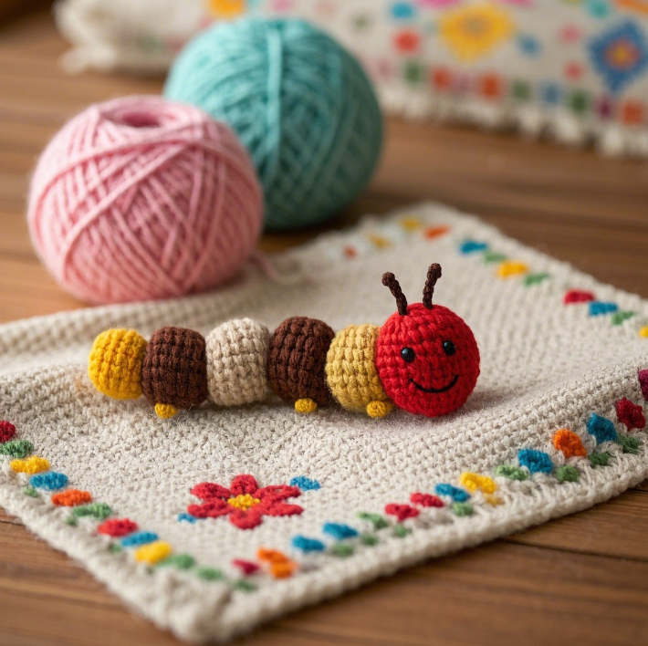 Knitted caterpillar creative design plush toy cute shape can be customized as a child companion gift 15