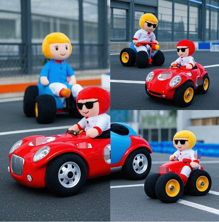 Customized racing driver plush toy with creative design, unique shape that can be added with logo 16