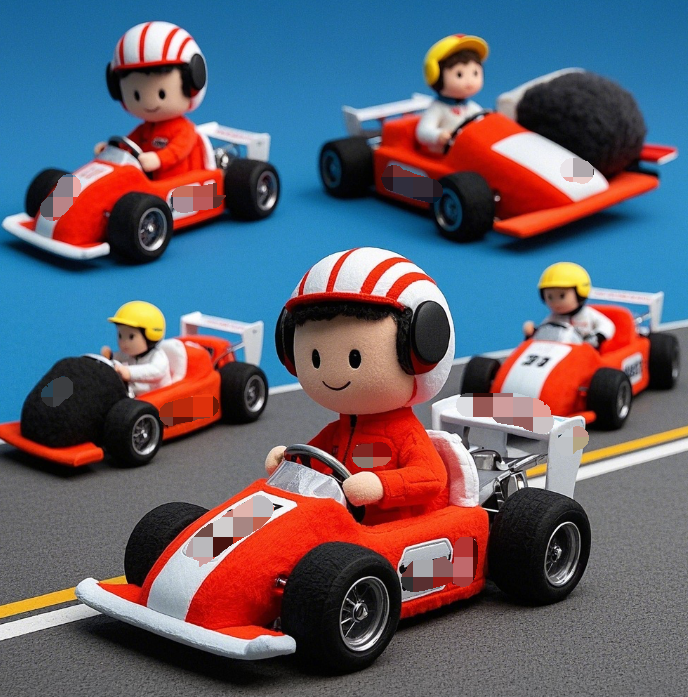 Customized racing driver plush toy with creative design, unique shape that can be added with logo 11