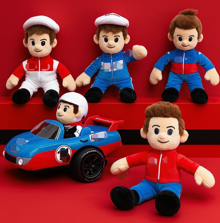 Customized racing driver plush toy with creative design, unique shape that can be added with logo 15