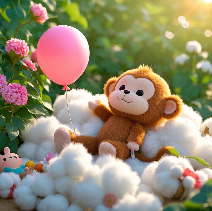 Monkey plush toy with creative design, cute, cute, soft, comfortable, accompanying, soothing children, gift 12