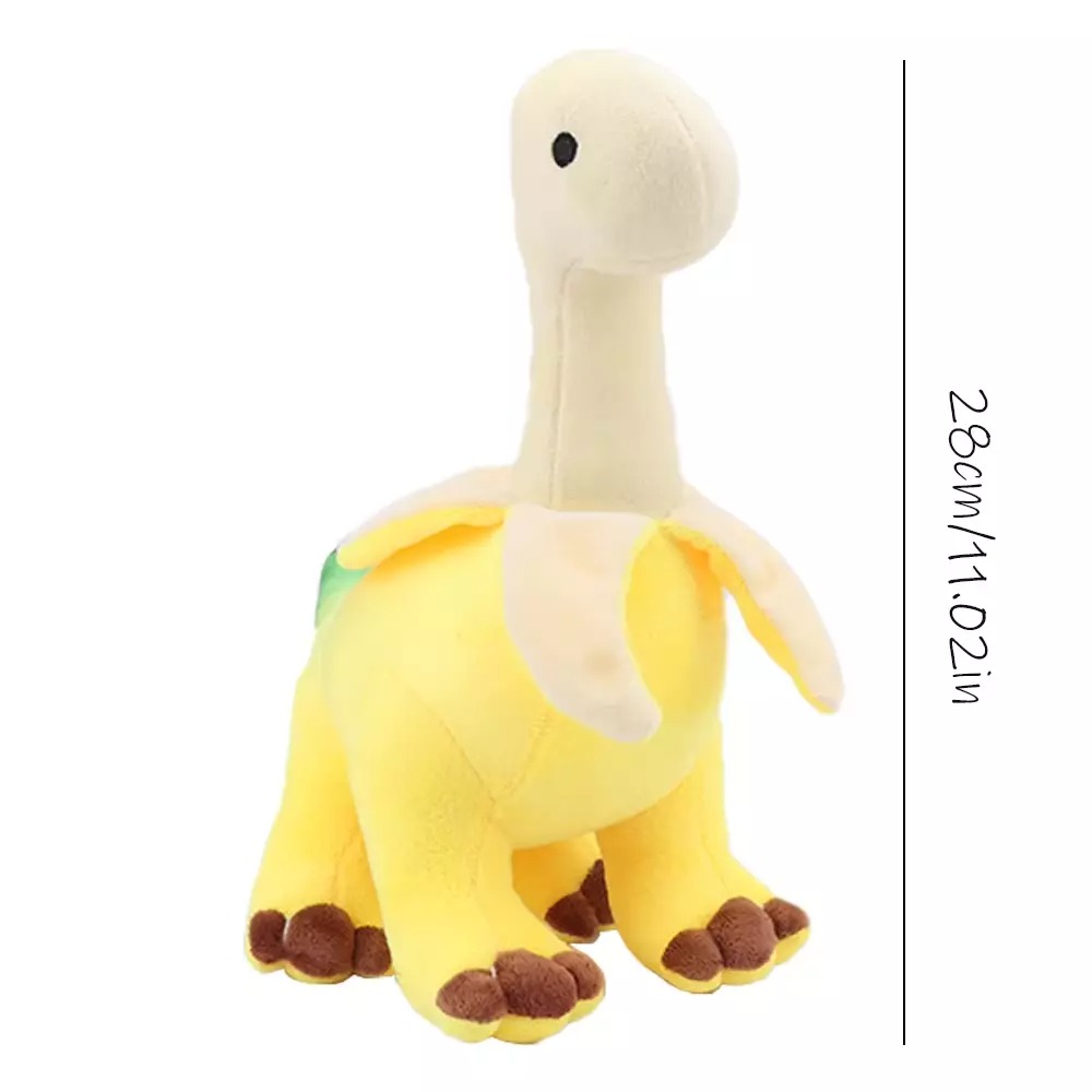 Wholesale Cute 28CM Yellow Peeled Banana Brontosaurus Plush Toys Soft Stuffed Animals Dragon Dinosaur Plushies 11