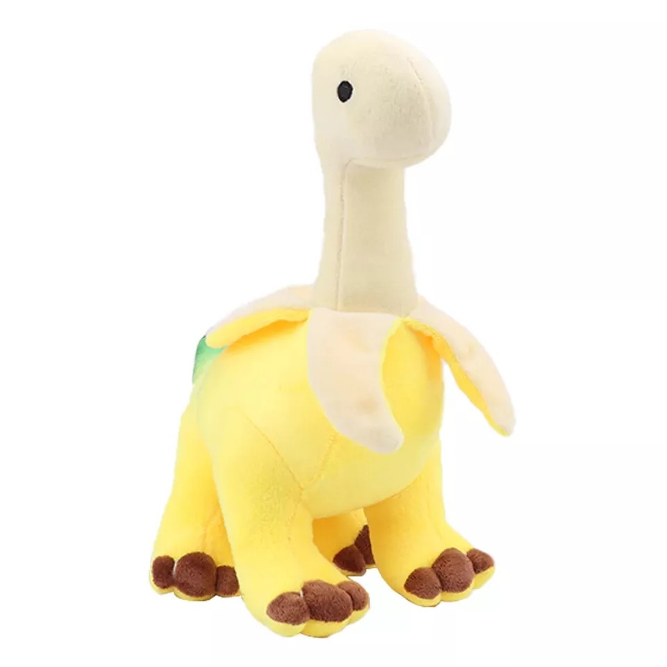 Wholesale Cute 28CM Yellow Peeled Banana Brontosaurus Plush Toys Soft Stuffed Animals Dragon Dinosaur Plushies 15