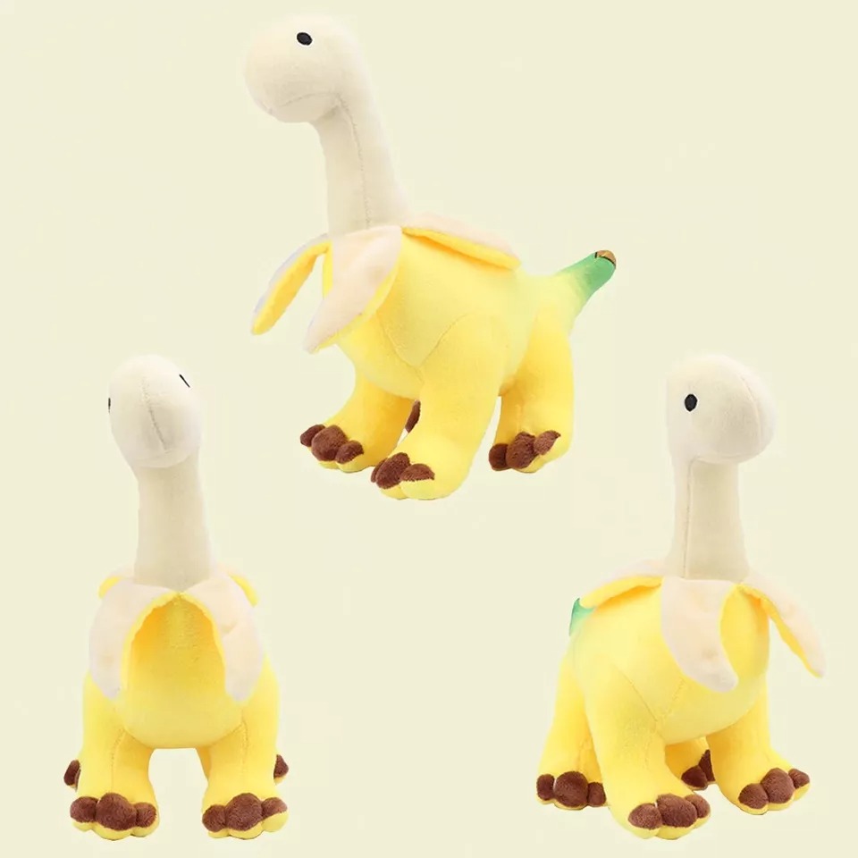 Wholesale Cute 28CM Yellow Peeled Banana Brontosaurus Plush Toys Soft Stuffed Animals Dragon Dinosaur Plushies 10