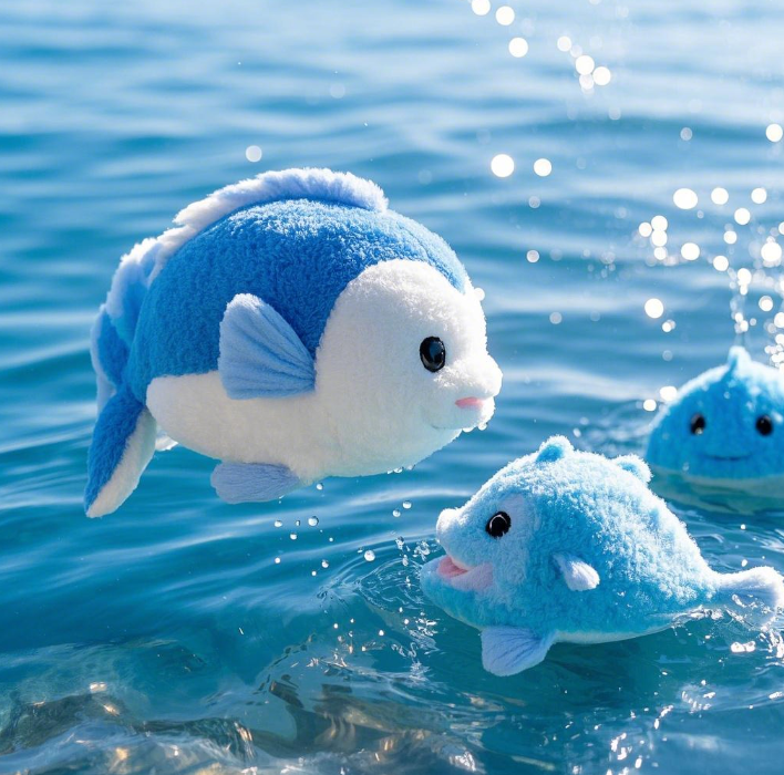 Fish plush toy creative design, soft and comfortable, cute and warm home decoration 16