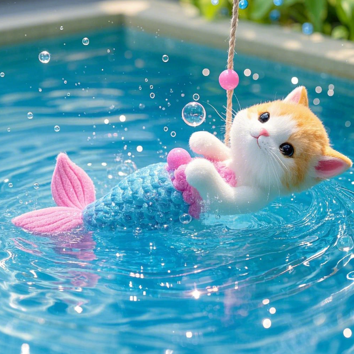 Peluche Chat Sirène - Design Créatif, Douce et Confortable - Cadeau pour Enfants - Pour Accompagner et Apaiser 16