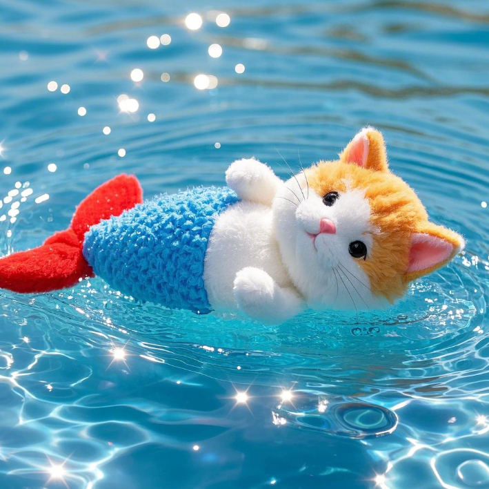 Peluche Chat Sirène - Design Créatif, Douce et Confortable - Cadeau pour Enfants - Pour Accompagner et Apaiser 13