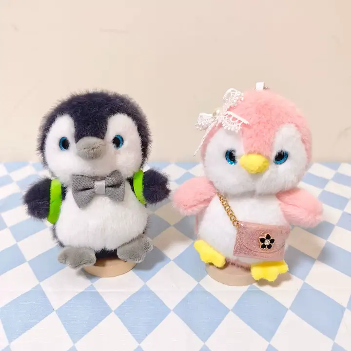 Peluche pingouin noir mignon de 25cm, poupée en fourrure douce et grasse, décoration de la maison, cadeau d'anniversaire pour enfants