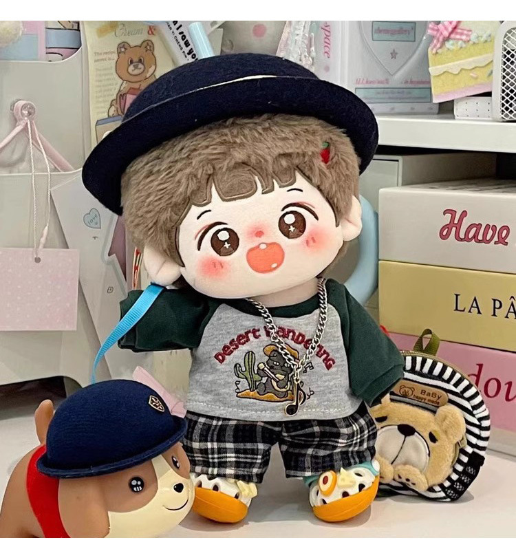 20cm  Cotton Doll Waistcoat Cute Casual Vintage Style Set Plush Doll's Clothes Accessories 15