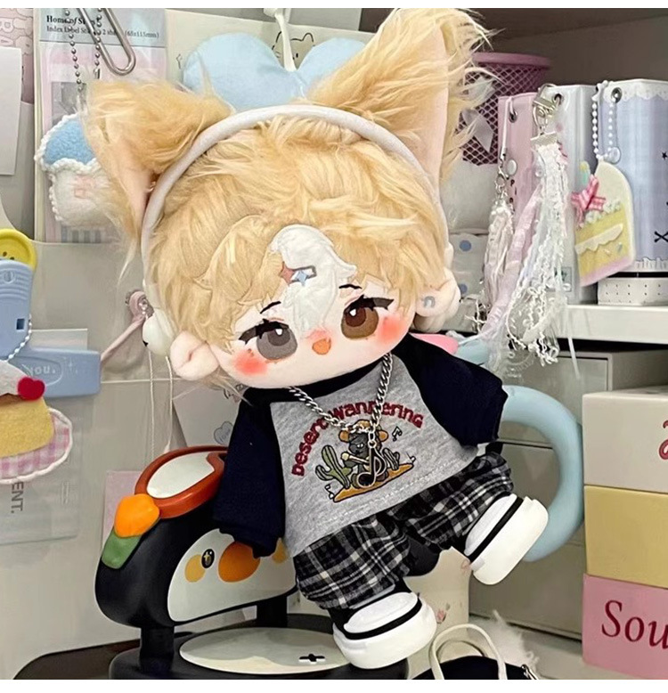 20cm  Cotton Doll Waistcoat Cute Casual Vintage Style Set Plush Doll's Clothes Accessories 14