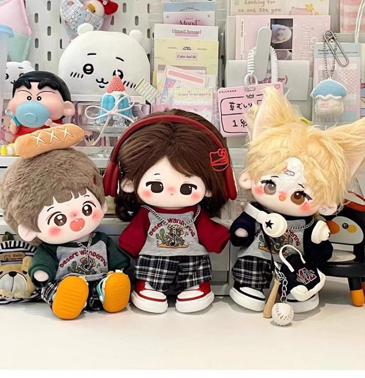 20cm  Cotton Doll Waistcoat Cute Casual Vintage Style Set Plush Doll's Clothes Accessories 12