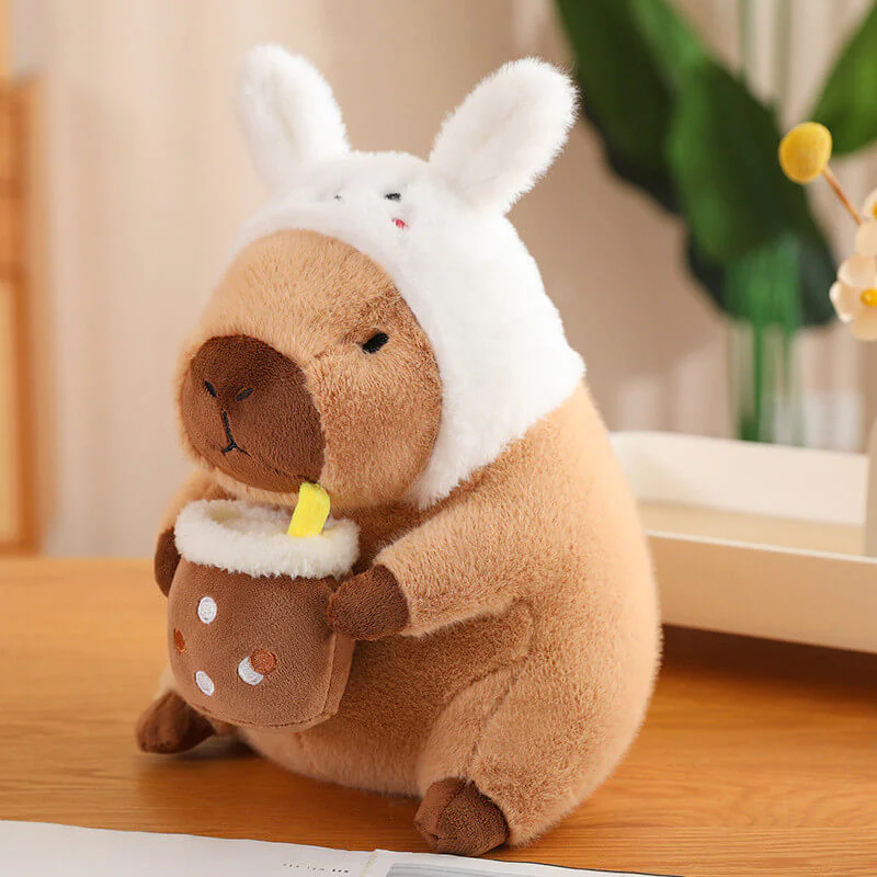 OEM/ODM  Capybara Soft Toy Brown Capybara Plush Toy with Milk Cup  High - Quality Stuffed Animal Factory 16