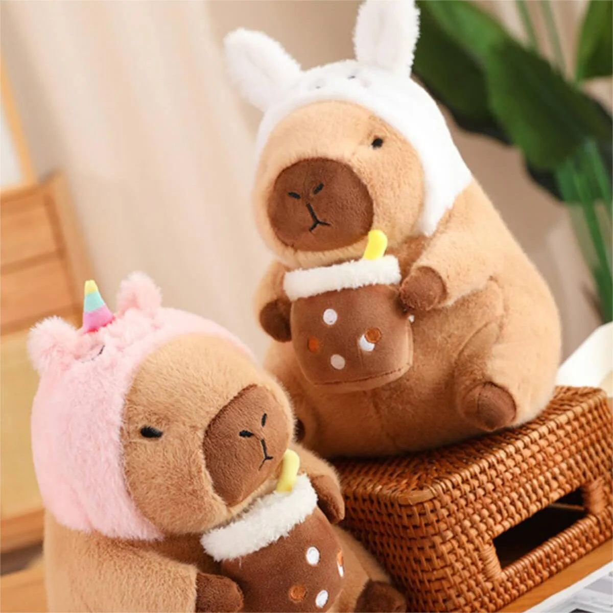 OEM/ODM  Capybara Soft Toy Brown Capybara Plush Toy with Milk Cup  High - Quality Stuffed Animal Factory 12