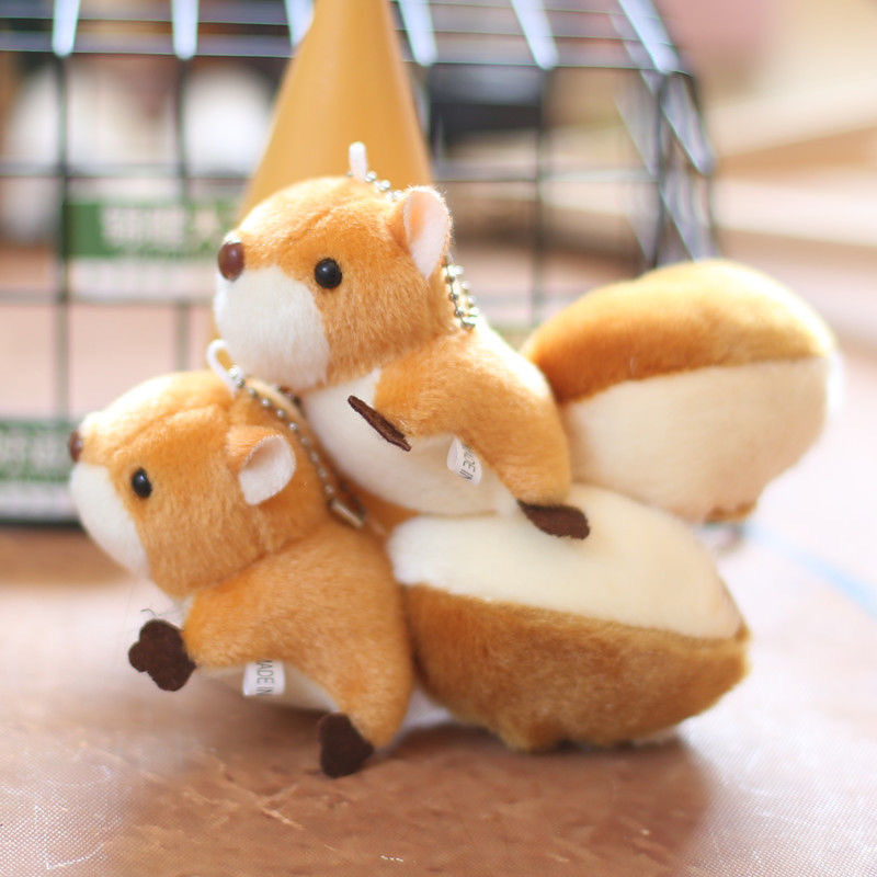 Wholesale 10CM Cute Toys Plush Squirrel Stuffed Animal Plush Keychain Pendant Cute Toy Decoration Backpack 11