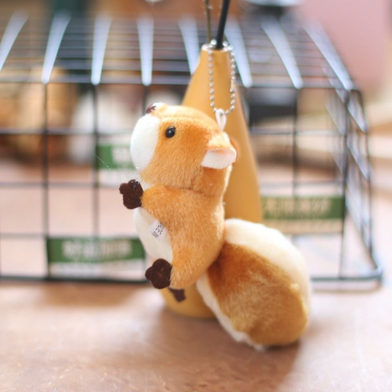 Wholesale 10CM Cute Toys Plush Squirrel Stuffed Animal Plush Keychain Pendant Cute Toy Decoration Backpack 13