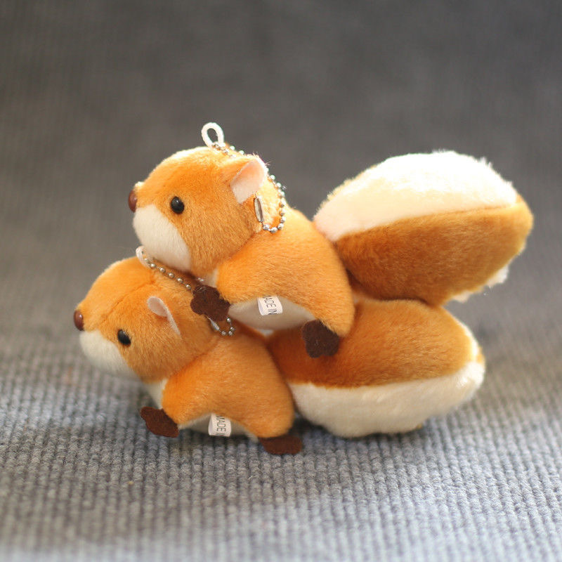 Wholesale 10CM Cute Toys Plush Squirrel Stuffed Animal Plush Keychain Pendant Cute Toy Decoration Backpack 18