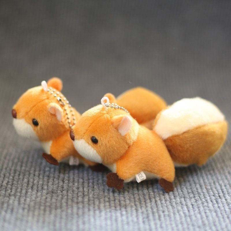 Wholesale 10CM Cute Toys Plush Squirrel Stuffed Animal Plush Keychain Pendant Cute Toy Decoration Backpack 14