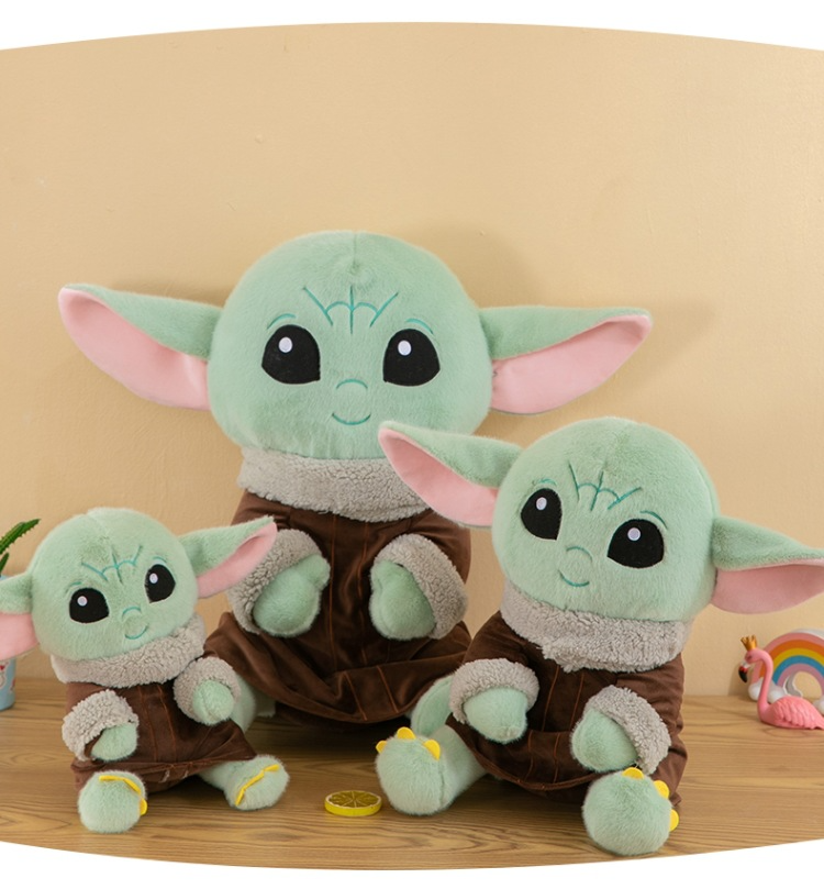Wholesale Anime Plush Elf Baby Yoda Plush Toy Fluffy Alien Stuffed Animals Popular Cute Cartoon Sleeping Pillow 9