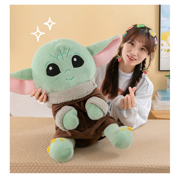 Wholesale Anime Plush Elf Baby Yoda Plush Toy Fluffy Alien Stuffed Animals Popular Cute Cartoon Sleeping Pillow 10