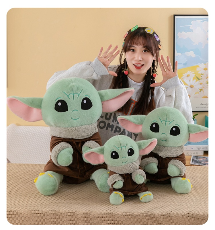 Wholesale Anime Plush Elf Baby Yoda Plush Toy Fluffy Alien Stuffed Animals Popular Cute Cartoon Sleeping Pillow 11