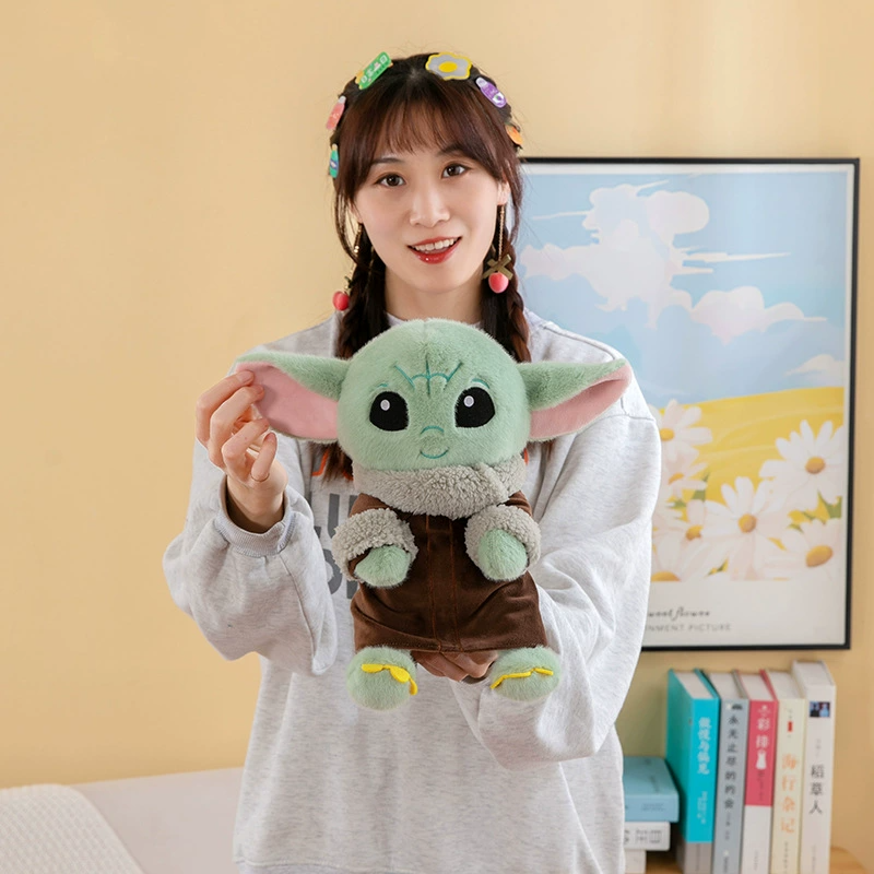 Wholesale Anime Plush Elf Baby Yoda Plush Toy Fluffy Alien Stuffed Animals Popular Cute Cartoon Sleeping Pillow 12