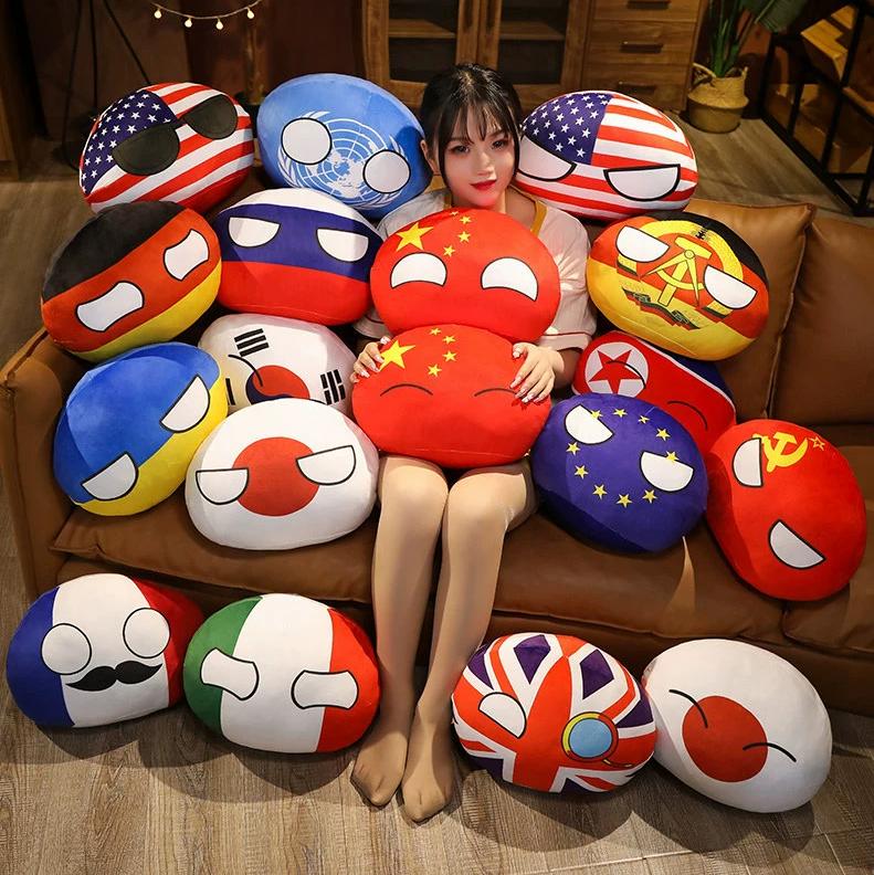 Wholesale New Design Creative Polandball Country Balls Plushie Plush Toys Doll Stuffed Pillow Gifts for Kids 11