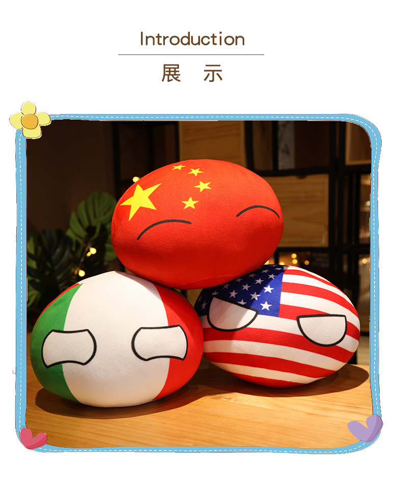 Wholesale New Design Creative Polandball Country Balls Plushie Plush Toys Doll Stuffed Pillow Gifts for Kids 16