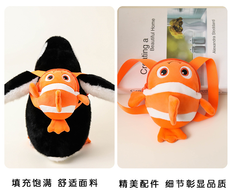 Factory Sale 33cm Kawaii Penguin Plush Toy Backpack Plush Doll Cute Animal Mascot Stuffed Toys for Children Plush Manu 11