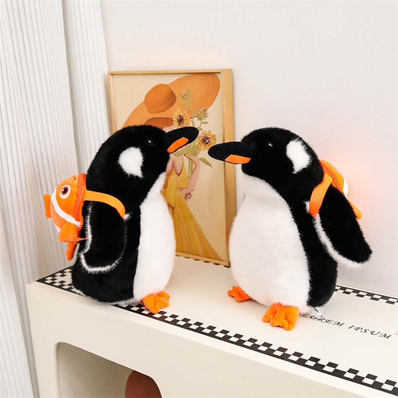 Factory Sale 33cm Kawaii Penguin Plush Toy Backpack Plush Doll Cute Animal Mascot Stuffed Toys for Children Plush Manu 8