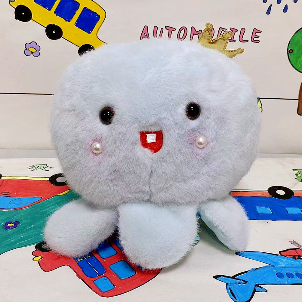 20CM Kawaii Pink Purple Blue Fluffy Octopus Plush Toy Fluffy Soft Stuffed New Little Soft Funny Plush Toy for Kids Gifts 9