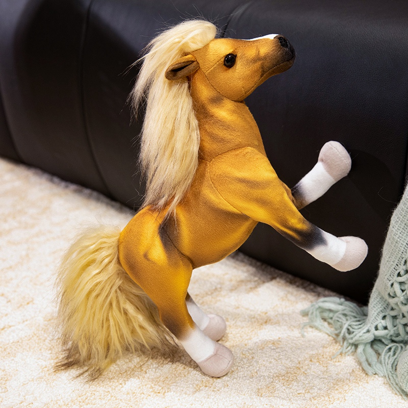 Мягкая игрушка-игрушка в виде лошади, имитирующая лошадь породы BMW и Brown Flower Station, с реалистичным дизайном. 15