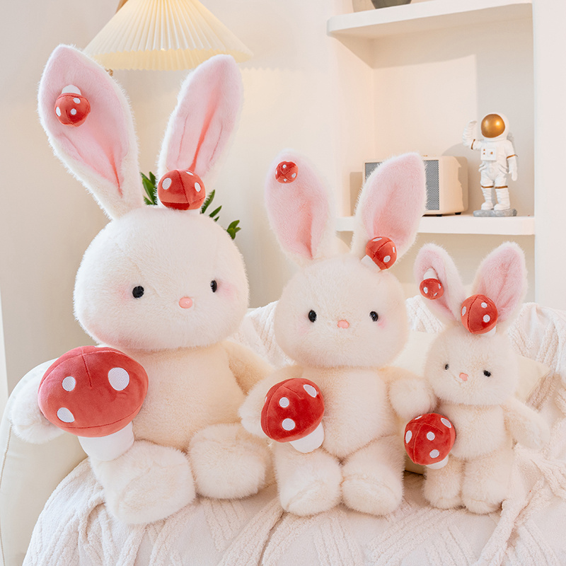 Mushroom Rabbit Plush Doll Creative Design Soft and Comfortable Girl Heart Warm Home Decoration 11