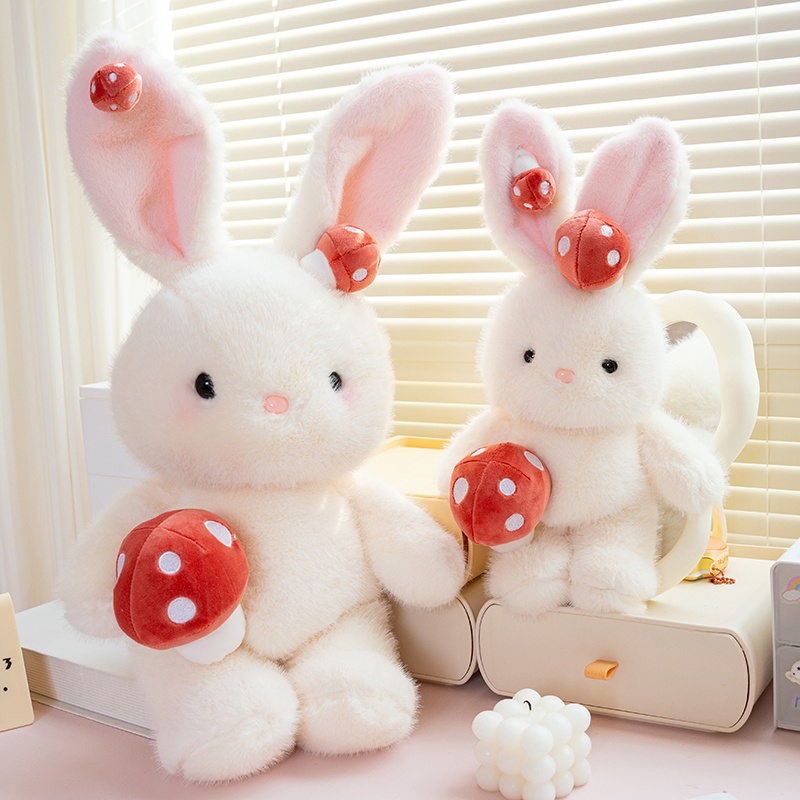 Mushroom Rabbit Plush Doll Creative Design Soft and Comfortable Girl Heart Warm Home Decoration 16