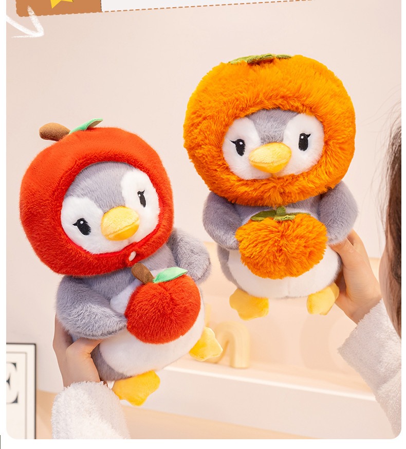 Wholesale 28cm Cute Fruit Penguin Plush Toys Soft Stuffed Animals Decorations Kids Gifts PP Cotton Filling 16