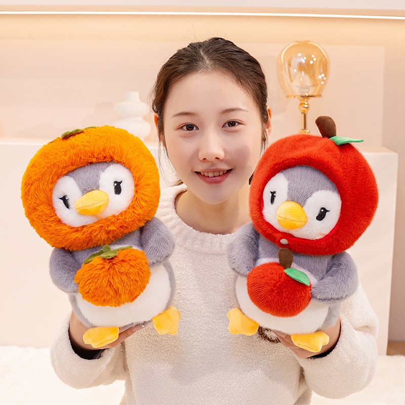 Wholesale 28cm Cute Fruit Penguin Plush Toys Soft Stuffed Animals Decorations Kids Gifts PP Cotton Filling 12