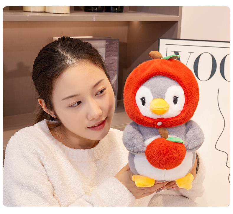 Wholesale 28cm Cute Fruit Penguin Plush Toys Soft Stuffed Animals Decorations Kids Gifts PP Cotton Filling 15